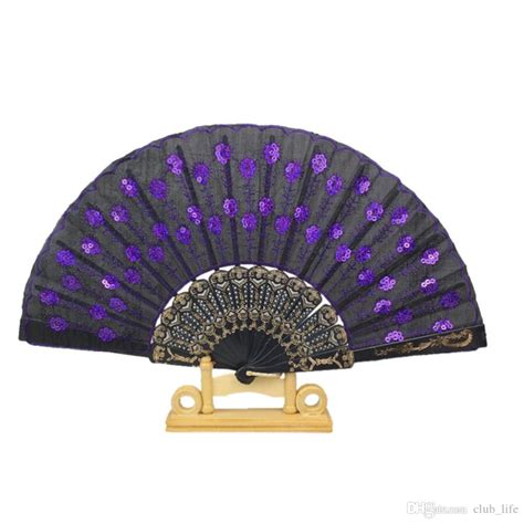 Peacock Fans By Creative Designs Vibrant Wholesale Sequin Folding Fans