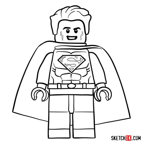 How To Draw Superman Lego Minifigure Sketchok Easy Drawing Guides