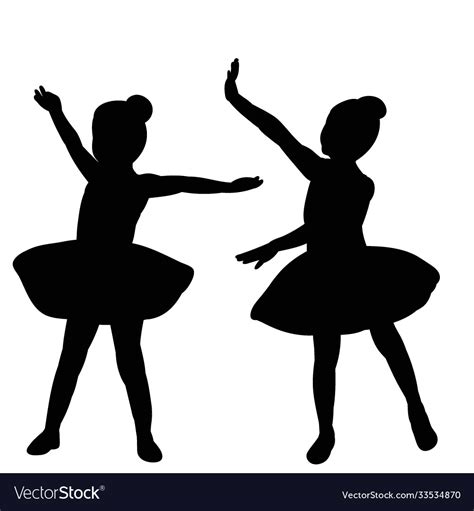 Isolated Silhouette A Ballerina Girl Child Vector Image