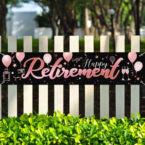 Buy Happy Retirement Party Decoration Banner Rose Gold Retirement Wall