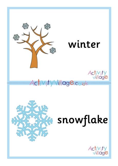 Winter Flash Cards Large