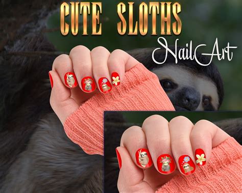 Cutest Little Sloth Nail Decals Nail Decal Art Waterslide Etsy 日本