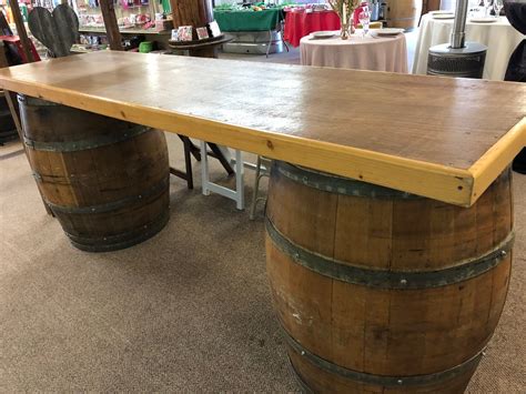 Wine Barrel Bar With Two Tone Top Delivery Only Sierra Rental Company