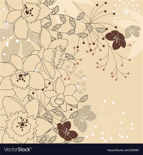 Stylish Floral Light Beige Background Royalty Free Vector