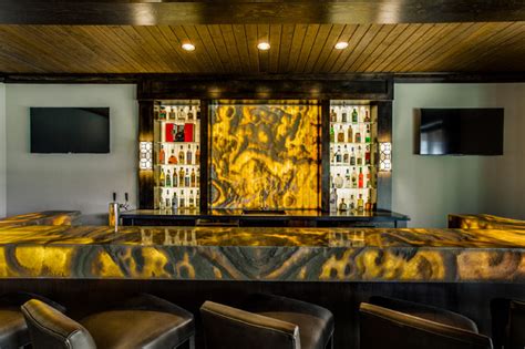 Backlit Onyx Nuvolato Bar Contemporary Home Bar Dallas By Aria