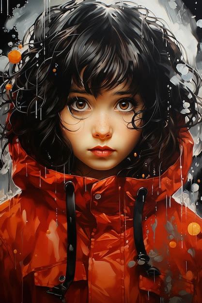 Premium Ai Image Anime Girl In Raincoat Generative Ai