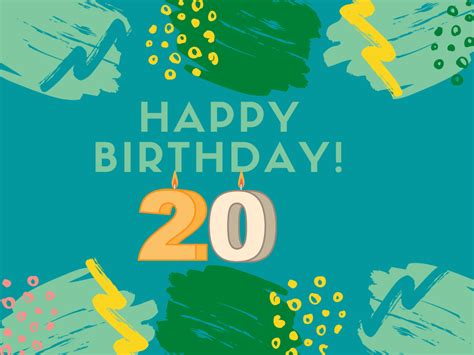 Happy 20th Birthday Printable Cards