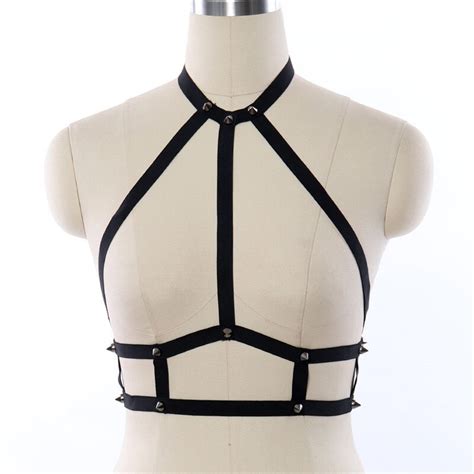 body harness bra sexy goth lingerie for women sexy top cage bralette fetish bondage harness plus