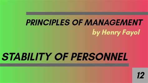 Stability Of Personnel 12th Principle Of Management Eeducom Youtube