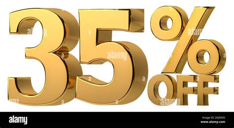 3d Golden 35 Off Discount Isolated On Transparent Background For Sale