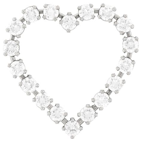Tiffany And Co Diamond Platinum Heart Shaped Pin At 1stdibs