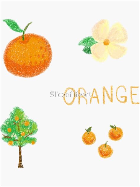 Cute Drawn Orange Stickers Sticker By Sliceoflifeart Redbubble