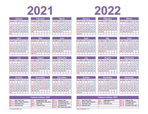 Calendar Template 2021 2022 2022 Calendar