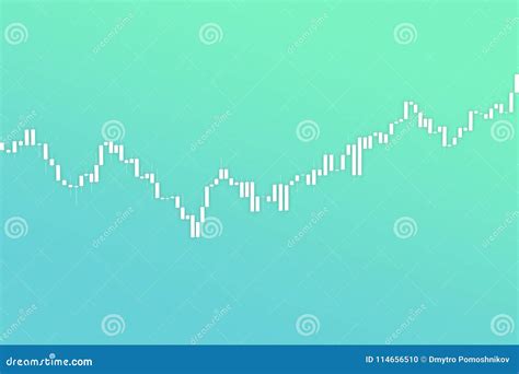 Market Chart With Growth Bars 3d Illustration On Fluent Green Color