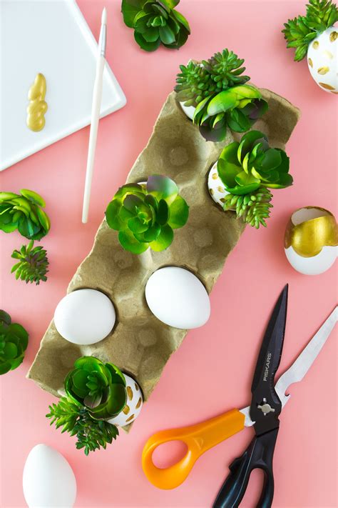 Diy Faux Succulent Easter Egg Planters Sarah Hearts