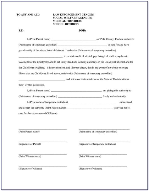 Free Printable Joint Custody Forms Printable Forms Free Online