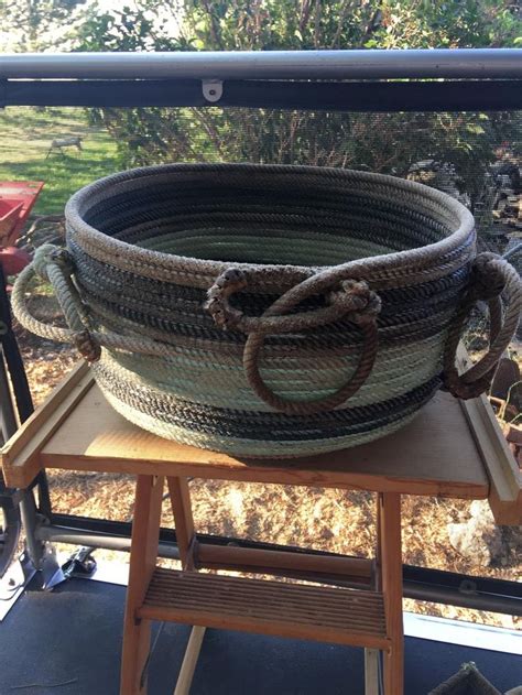 Ranch Rope Basketbowl Etsy Rope Basket Rope Decor Lariat Rope Crafts