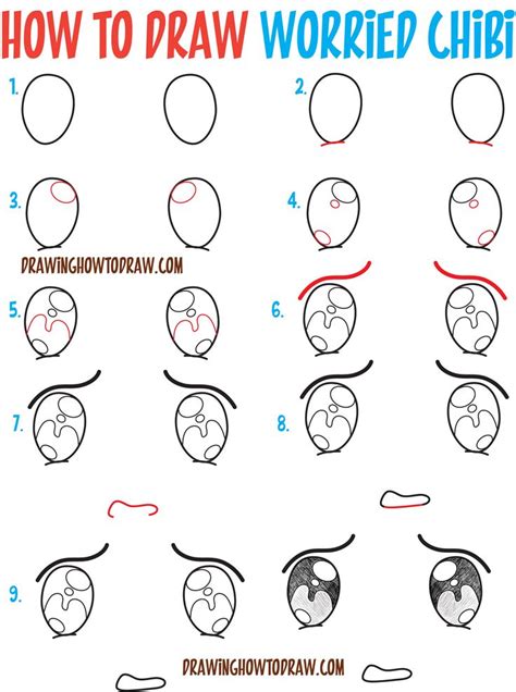 How To Draw Worried Ashamed Embarrassed Chibi Expressions And