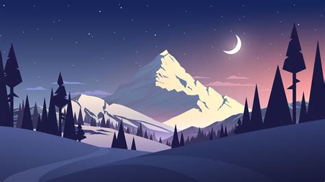1920x1080 Night Mountains Summer Illustration 1080p Laptop Full Hd