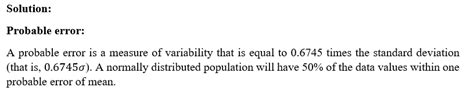 Answered Define Probable Error And Standard Bartleby