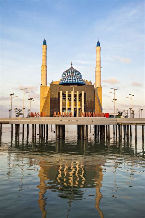 Amirul Mukminin Mosque Floating Mosque In Makassar Indonesia Stock Image Image Of Amirul