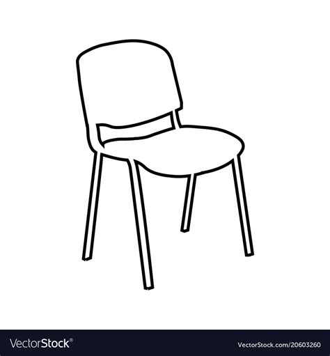 Office Chair Line Icon Outline Sign Royalty Free Vector