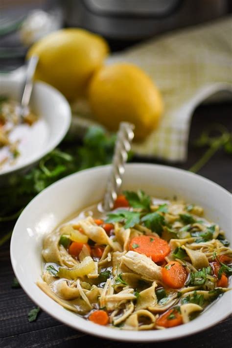 This crockpot chicken noodlesoup from delish.com is the easiest way to make your favorite comfort food. The addition of lemon and green onions brightens up my 21 Day Fix Instant Pot Lemon Chicken ...