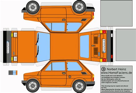 Sp Papel Modelismo Papercraft Fiat 126