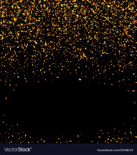 Gold Glitter Confetti Texture On A Black Vector Image