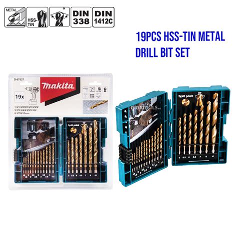 Makita D 67527 19pcs Hss Tin Metal Drill Bit Set 15 10mm