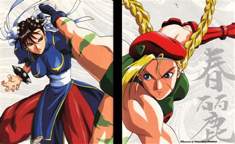 Street Fighter Ii The Animated Movie Chun Li Vs Cammy Original Artwork By Yasuhiro Ôshima