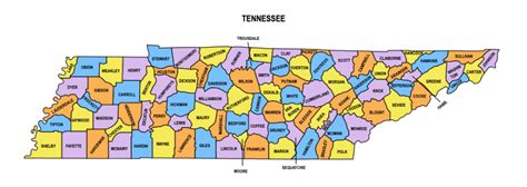 Tennessee County Map Editable And Printable State County Maps