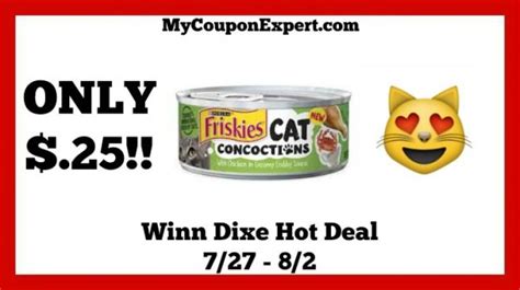 Winn Dixie Hot Deal Alert Friskies Wet Cat Food Only 25 Starting 727
