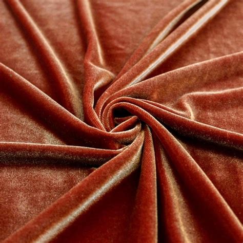 Princess Burnt Orange Polyester Stretch Velvet Fabric By The Etsy In