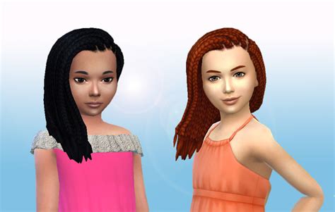 My Sims 4 Blog Bob Shoulder Box Braid Side Hair For Girls By Kiara24