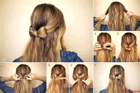 Как сделать прическу бантик из волос пошаговая инструкция Прически