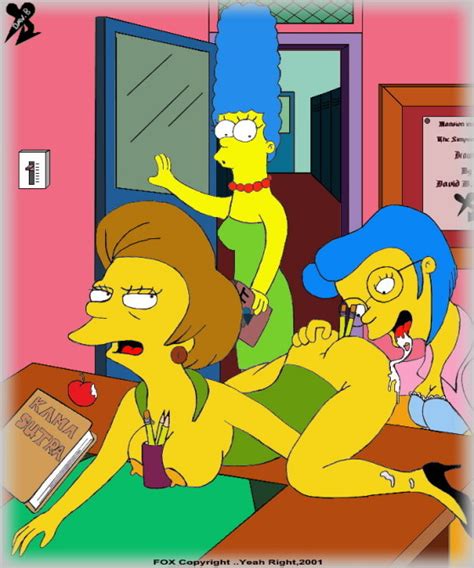 Rule 34 Davbesp Edna Krabappel Elizabeth Hoover Female Female Only Human Marge Simpson