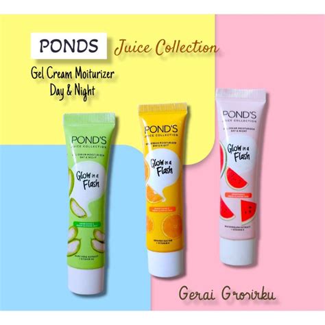 jual ponds gel cream moisturizer juice collection glow in a flash isi 20gr shopee indonesia