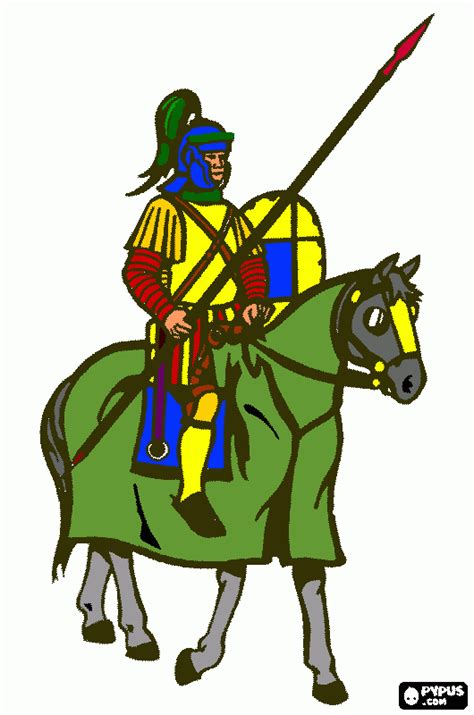 Con nuestras prendas podrás disfrazarte de guerrero vikingo o de mujer guerrera, pero también de aldeano o de campesino medieval. guerrero de rom para colorear, guerrero de rom para imprimir