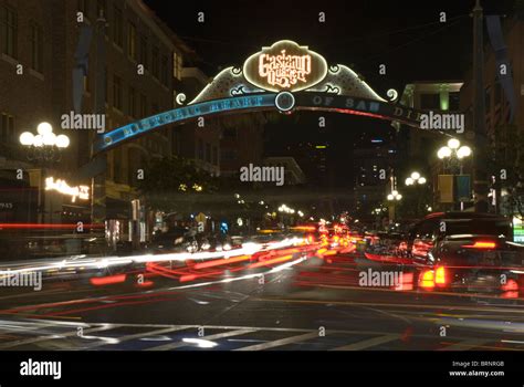 The Entrance To The Gaslamp Quarter In San Diego California Usa