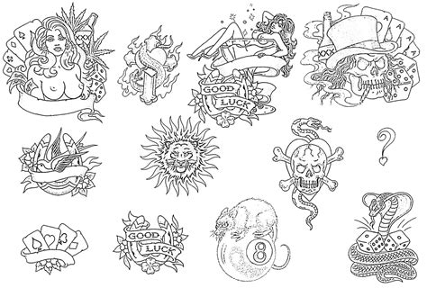 Traditional Tattoo Flash Outlines Been So Much Webcast Photos