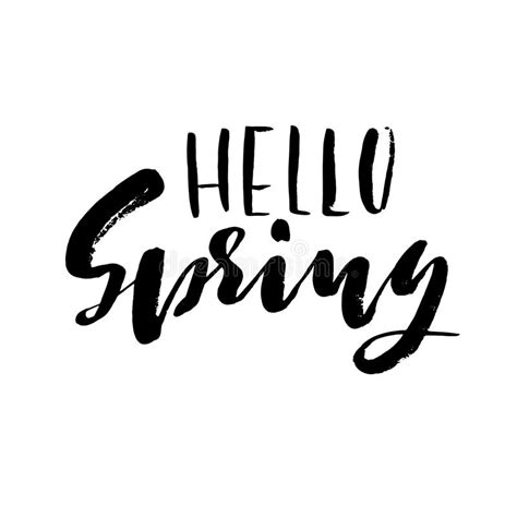 Hand Lettered Style Spring Design On A White Background Hello Spring