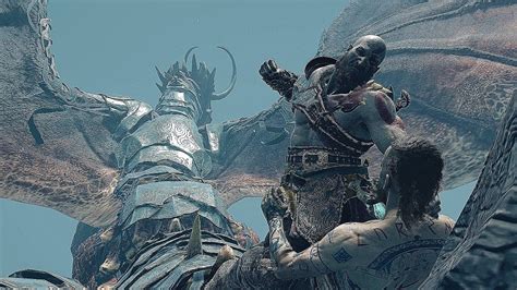 Kratos Fights Baldur On Dragon Scene God Of War PS5 YouTube