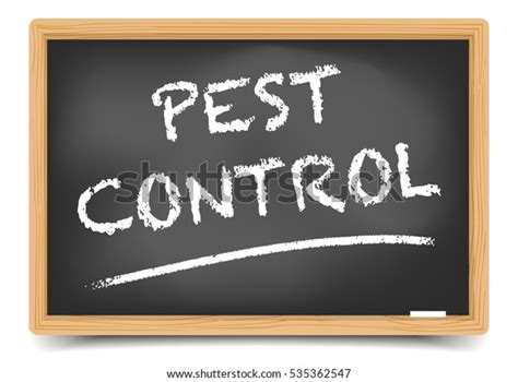 Detailed Illustration Blackboard Pest Control Text Stock Vector