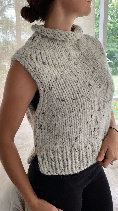 Knitting Pattern London Fog Slipover Easy Top Down Knitting Etsy Knit Vest Pattern Free