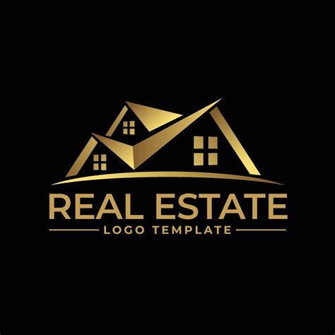 Real Estate House Gold Color Logo Design 5990812 Vector Art At Vecteezy