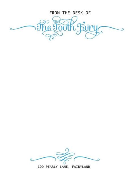 Tooth Fairy Letterhead Printables