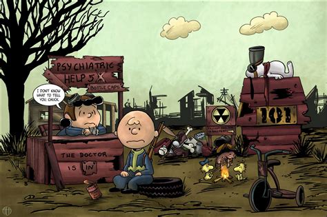 Post Apocalyptic Peanuts Charlie Brown X Fallout Fallout 3 Fallout Fan Art Fallout Vault