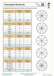 Drawing Pie Charts A Worksheet Cazoom Maths Worksheets