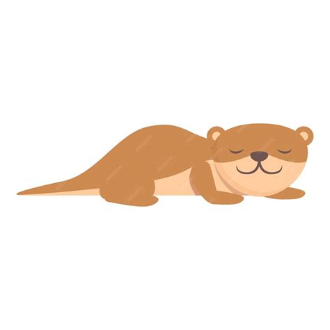 Premium Vector Sleeping Weasel Icon Cartoon Vector Stoat Animal Cute Mink